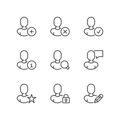 Outline icons. User interface