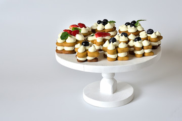 Shortbread decorated with berries.