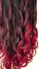 Close-up Long healthy red colored hair 