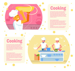 Banners and coupons for pizzeria restaurant Cartoon. Isolated art