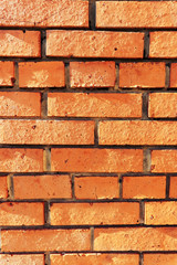 abstract red brick wall background close up