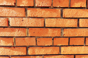 abstract red brick wall background close up