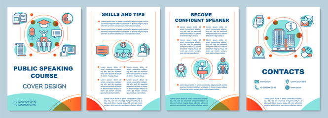 Public speaking course brochure template layout