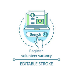 Register volunteer vacancy concept icon