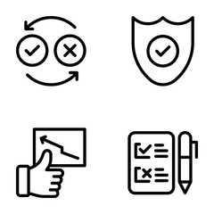 Checklist and Ratings Line Icons Pack
