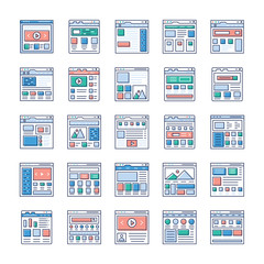 Website Sitemaps Flat Icons Pack
