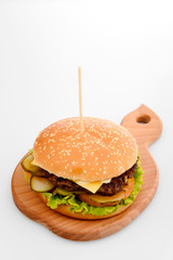 Classic Burger isolated on white background