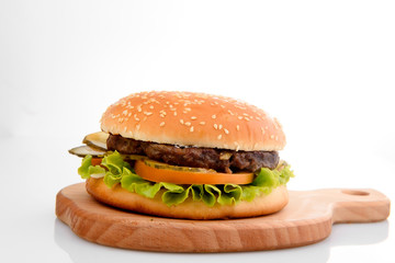 Classic Burger isolated on white background