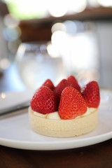 Strawberry cheese tart cake dessert sweet food