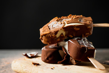 chocolate ice cream bars.