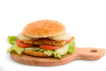 Burger Ananas isolated