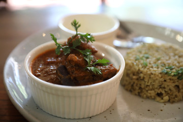 Masala curry , indian food with Biryani rice