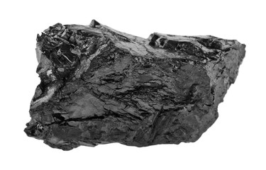 Coal isolated on white background close up