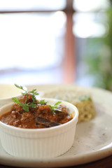 Masala curry , indian food with Biryani rice