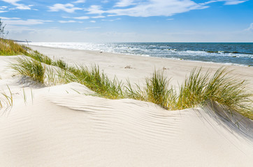 Fototapeta Pusta dzika plaża koło Mrzeżyna nad Bałtykiem w Polsce obraz