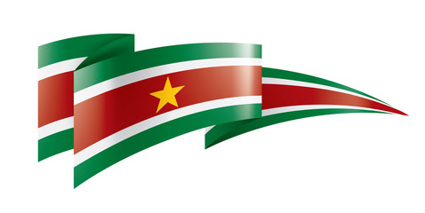 Suriname flag, vector illustration on a white background