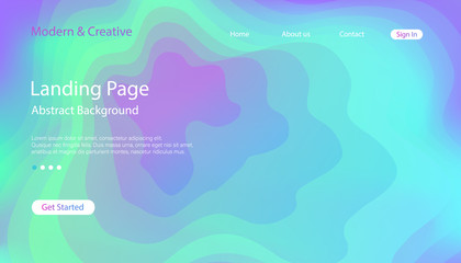 Website Landing Page Template. Modern Abstract Background Design