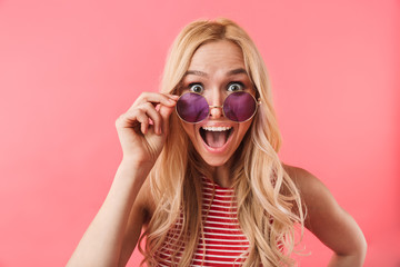 Portrait of a cheerful blonde woman