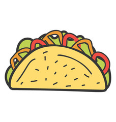 Hand drawn vector, tortilla roll icon
