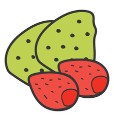 Hand drawn vector of strawberries icon