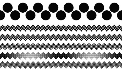 Repeating dot pattern page divider line set - abstract vector graphic elements