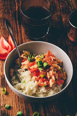 Scrambled eggs with tomatoes