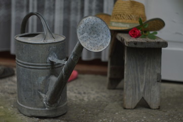 watering can in the garden