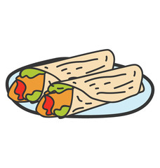 Tortilla rolls with filling known to be burritos