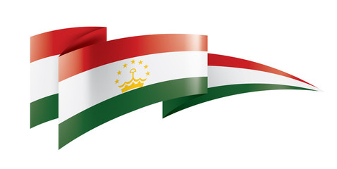 Tajikistan flag, vector illustration on a white background
