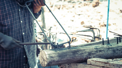 round bar bending steel reinforcement structure construction