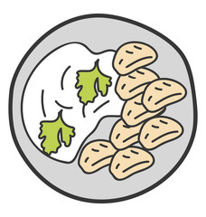 Salad icon in doodle vector