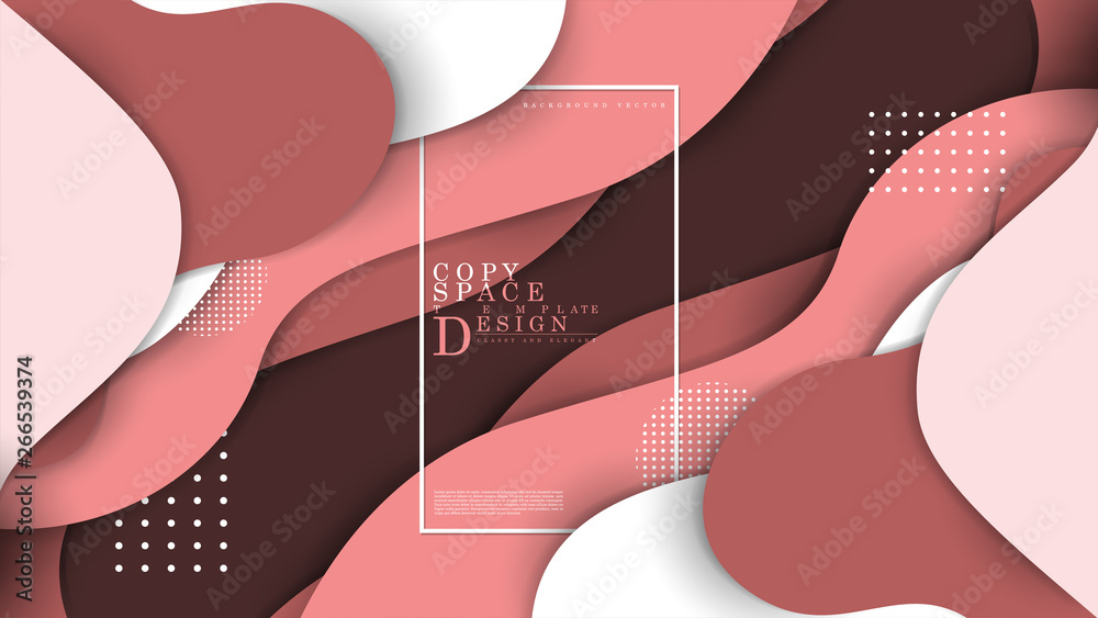 Sticker copy space template abstract collection art 3d pink background template vector