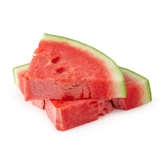 Sliced of watermelon isolated over white background.