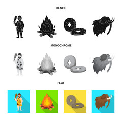 Vector design of evolution and neolithic symbol. Set of evolution and primeval stock symbol for web.