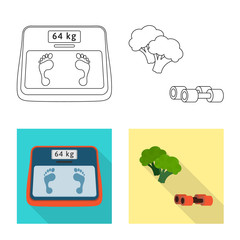 Vector design of diet and treatment  symbol. Collection of diet and medicine stock symbol for web.