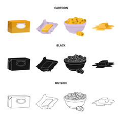 Isolated object of creamy and product sign. Set of creamy and farm stock vector illustration.