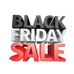 3D big friday sale text isolated on white background . Vector illustration .