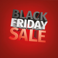 Black friday sale gold lettering. Holiday shopping. Red background. Vector illustration. Black balloons.