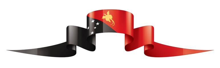 Papua New Guinea flag, vector illustration on a white background