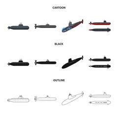 Vector illustration of war  and ship symbol. Set of war  and fleet vector icon for stock.
