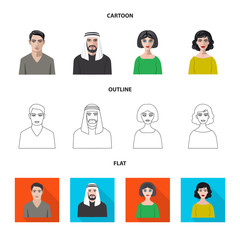 Vector design of hairstyle and profession  sign. Collection of hairstyle and character  vector icon for stock.