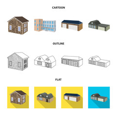 Vector design of facade and housing icon. Collection of facade and infrastructure stock vector illustration.