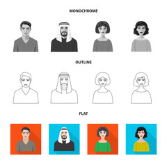 Vector design of hairstyle and profession  icon. Collection of hairstyle and character  stock vector illustration.