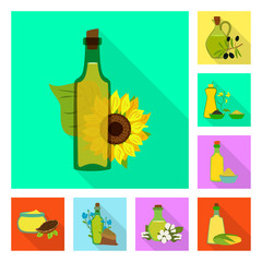 Isolated object of bottle and glass  logo. Set of bottle and agriculture vector icon for stock.