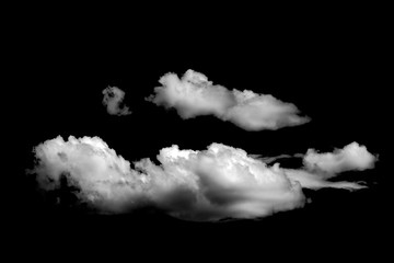 White cloud isolated on a black background realistic cloud