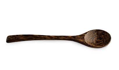 Vintage Wooden Spoon Isolated on White Background