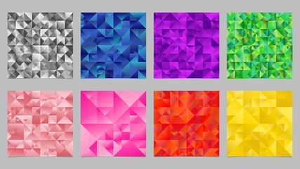 Geometric polygonal minimal gradient triangle mosaic background set - abstract geometrical vector designs