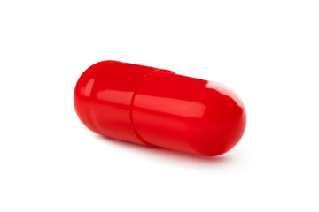 red pills isolated on white