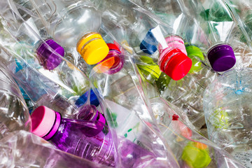 recycle plastic bottles. recycling To conserve the environment concept