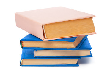 pile of books isolated on white background